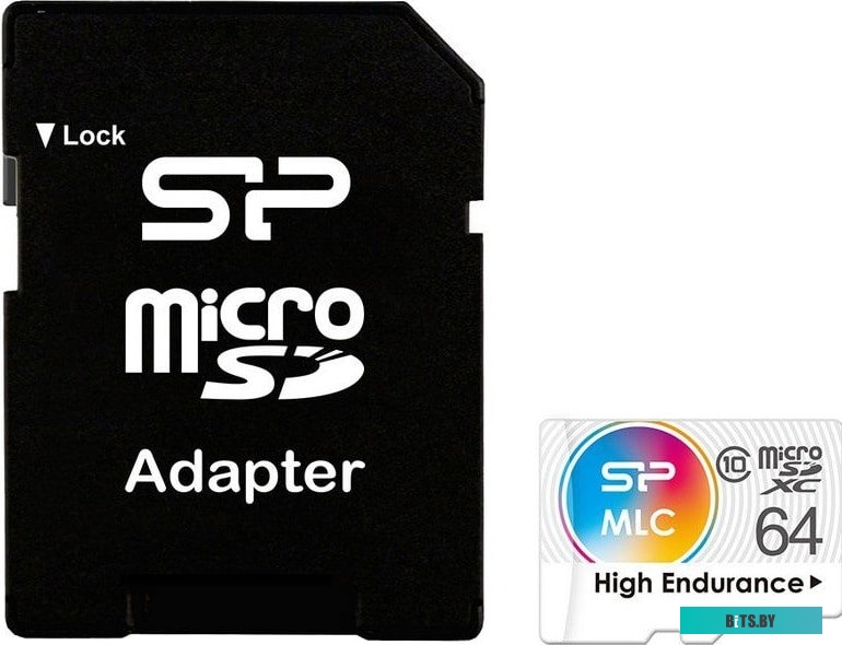Карта памяти Silicon Power High Endurance microSDXC SP064GBSTXIU3V10SP 64GB (с адаптером)