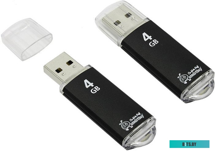USB накопитель (Флешка) Smart Buy 4GB V-Cut Black (SB4GBVC-K)
