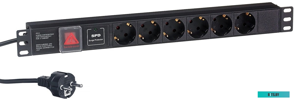 Блок розеток ExeGate ServerPro PDU-19H608 Al-6S-EU2CU-SW-SPD1 EX280833RUS