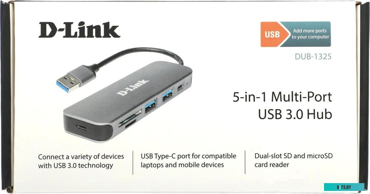 DUB-2325/A2A Разветвитель USB 2.0 D-Link DUB-2325 2порт. черный (DUB-2325/A2A)