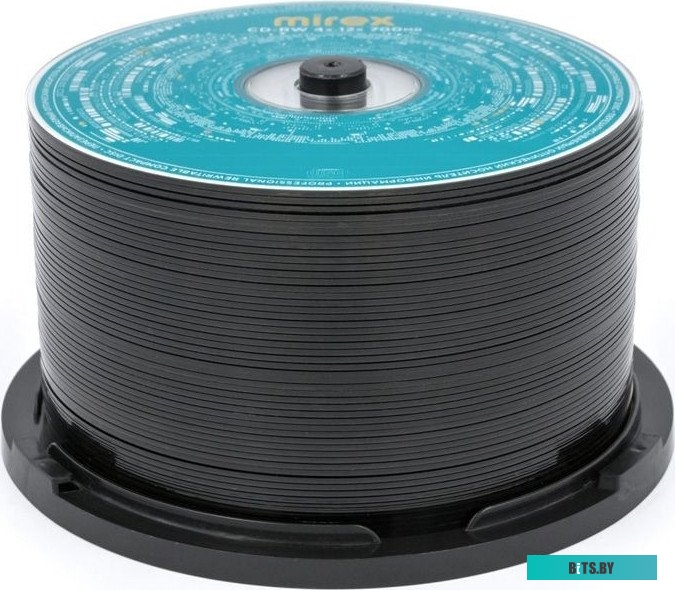 Диск Mirex CD-RW 700 Mb, 12х, Cake Box (50) UL121002A8B