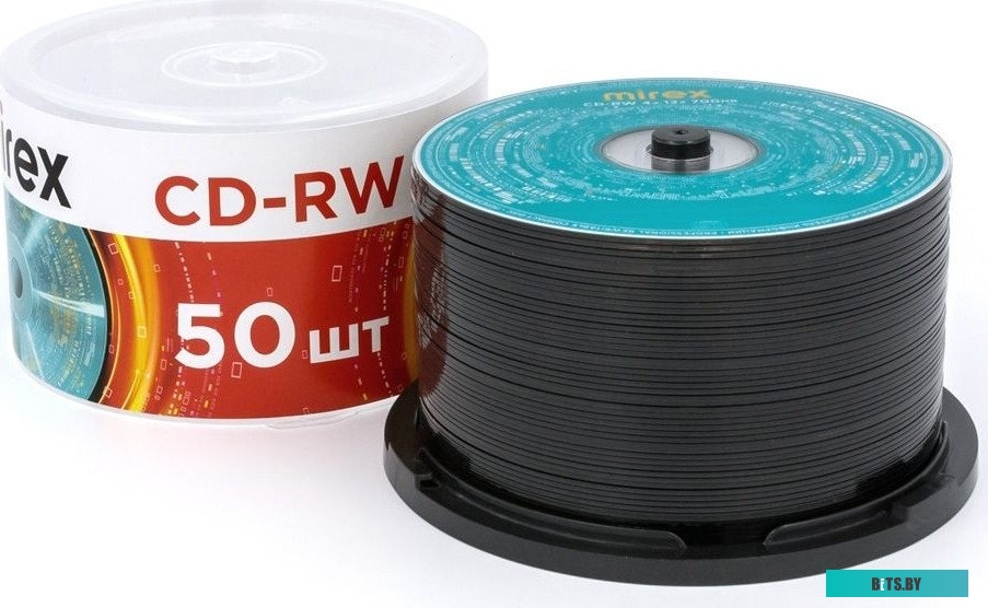 Диск Mirex CD-RW 700 Mb, 12х, Cake Box (50) UL121002A8B