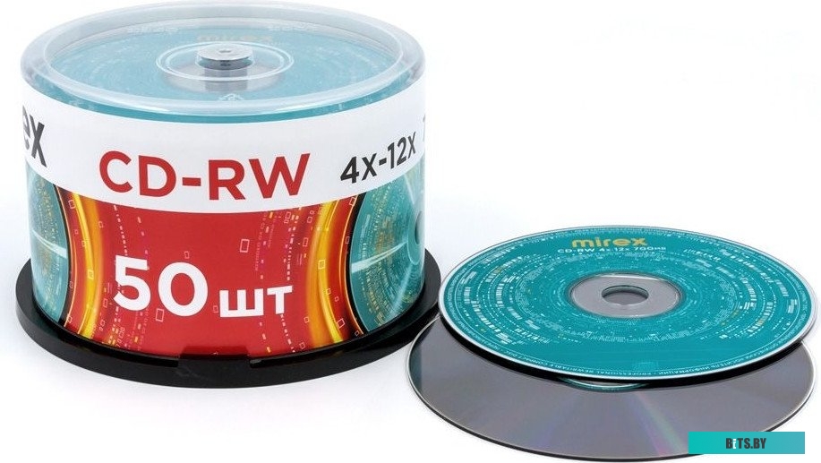 Диск Mirex CD-RW 700 Mb, 12х, Cake Box (50) UL121002A8B