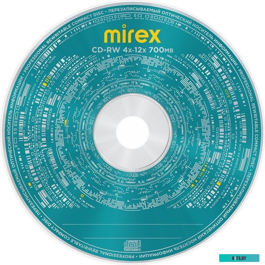 Диск Mirex CD-RW 700 Mb, 12х, Cake Box (50) UL121002A8B