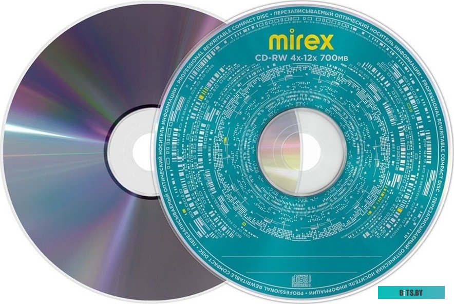 Диск Mirex CD-RW 700 Mb, 12х, Cake Box (50) UL121002A8B