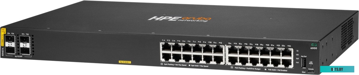Коммутатор HPE Aruba 6000 R8N87A 24G 4SFP 24PoE+ 370W управляемый