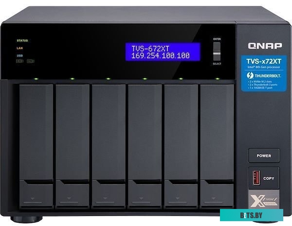 Настольное сетевое хранилище QNAP TVS-672XT-I3-8G