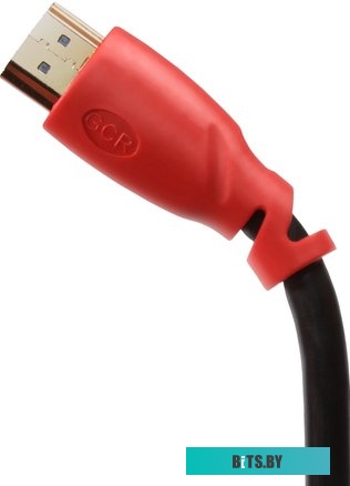GCR-HM450-2.0m GCR Кабель 2.0m HDMI версия 1.4, черный, красные коннекторы, OD7.3mm, 30/30 AWG, позолоченные контакты, Ethernet 10.2 Гбит/с, 3D, 4K GC