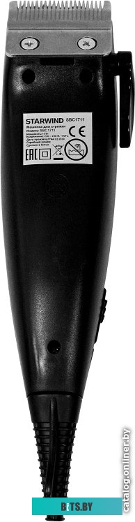 SBC1711 Машинка для стрижки Starwind SBC1711 черный/серебристый 3Вт (насадок в компл:4шт)