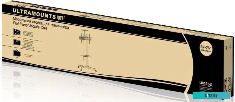 Подставка для телевизора Ultramounts UM262 черный 37"-75" макс.50кг напольный мобильный