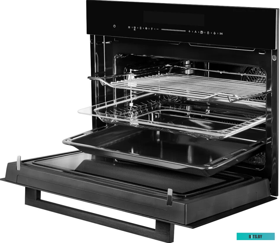 KMW 694 Встраиваемый духовой шкаф/ компактный, с СВЧ, ШхВхГ: 59.5х45.4х56.8 см, 50 л, гидролизная очистка, черный цвет