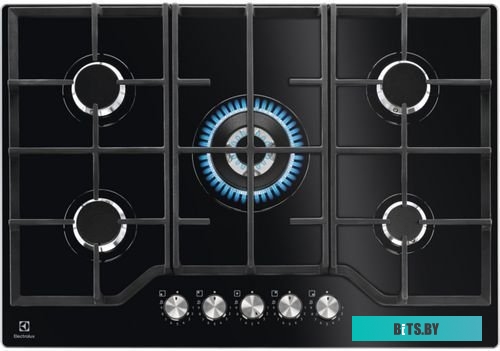 KGG75362K Встраиваемые газовые панели ELECTROLUX/ Газовая варочная поверхность  75 см- газ на стекле, 3 чугунных держателя, газконтроль варочной повер