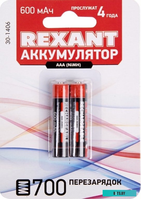 Аккумуляторы Rexant AAA 600mAh 2шт 30-1406