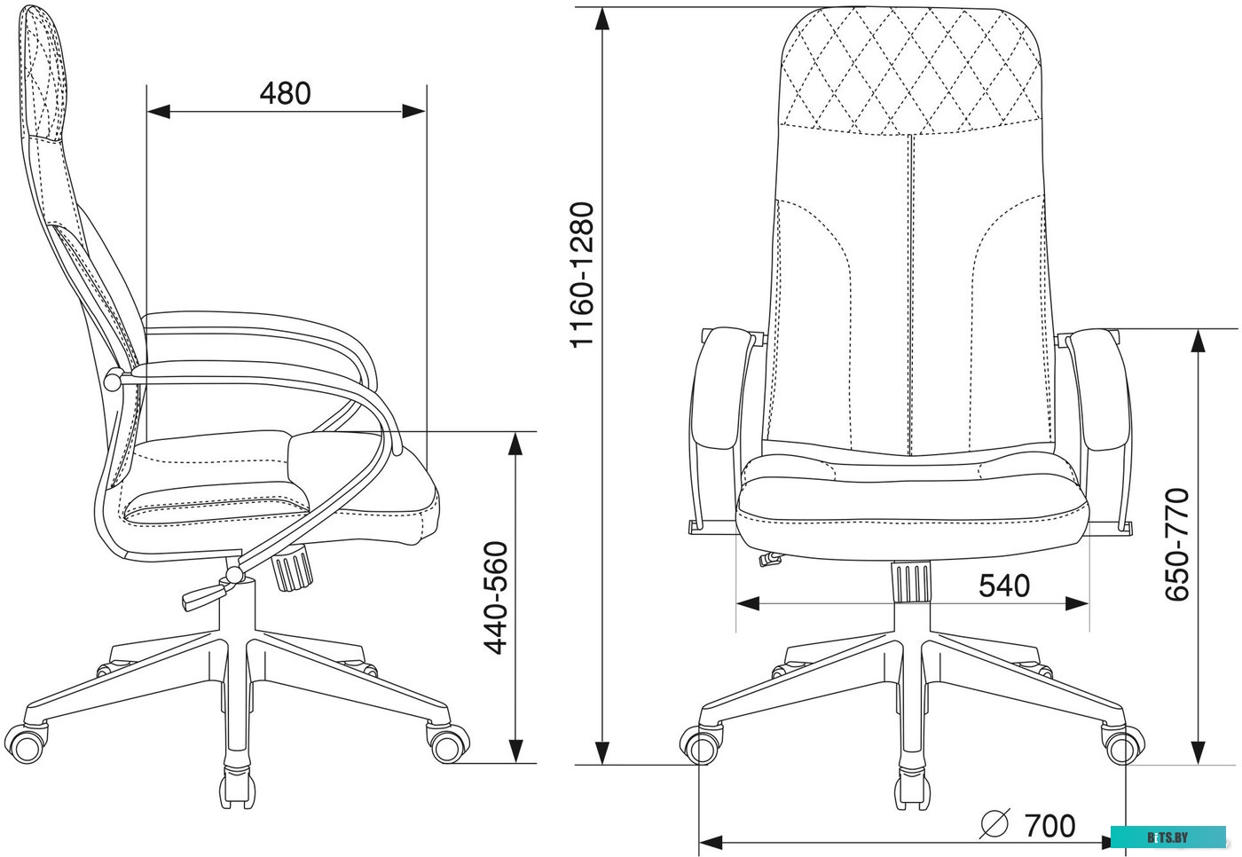 Офисное кресло Бюрократ CH-608 Fabric (темно-серый, Alfa 44) крестов. пластик <CH-608/FABRIC-DGREY>