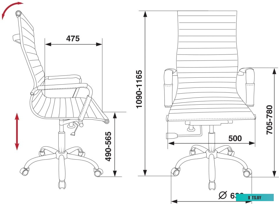 Офисное кресло (Стул) Бюрократ CH-883 (черный) <CH-883/BLACK>