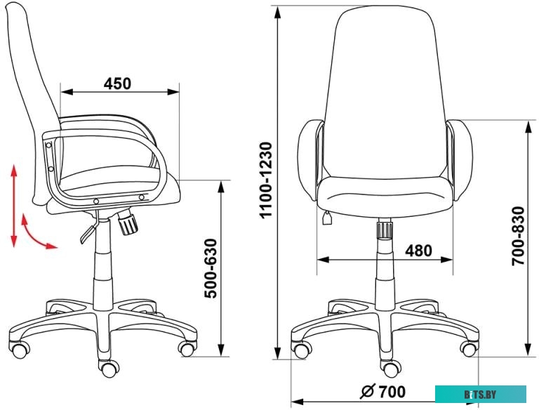 Офисное кресло (Стул) Бюрократ CH-808AXSN/TW-12 (серый)