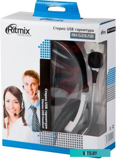 Наушники (Гарнитура) Ritmix RH-533 USB (черный) <RH-533USB Black>