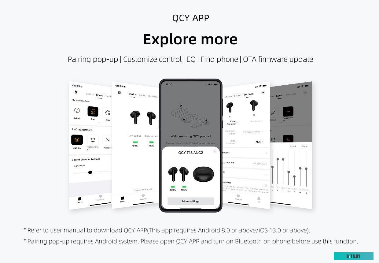 Беспроводные наушники QCY T13 ANC 2 (черный)