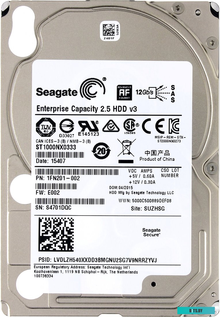 Серверный жесткий диск Seagate Enterprise Capacity 1TB (ST1000NX0333)