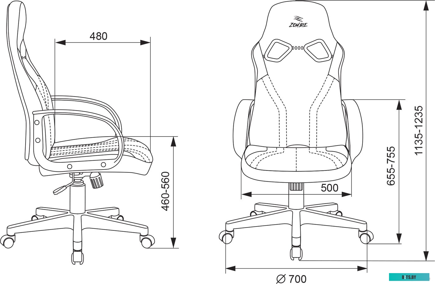 Кресло Zombie Runner (черный/желтый) <Zombie Runner Yellow>
