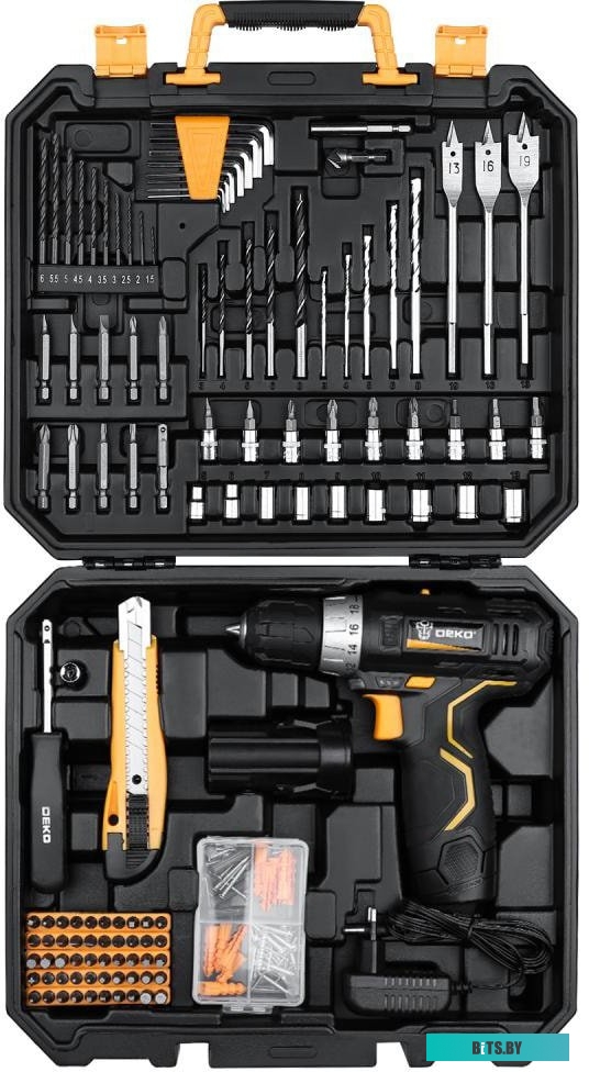 Дрель-шуруповерт Deko GCD12DU3 SET 193 063-4138 (с 2-мя АКБ, кейс, набор оснастки)