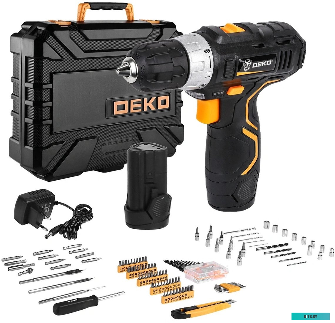 Дрель-шуруповерт Deko GCD12DU3 SET 193 063-4138 (с 2-мя АКБ, кейс, набор оснастки)