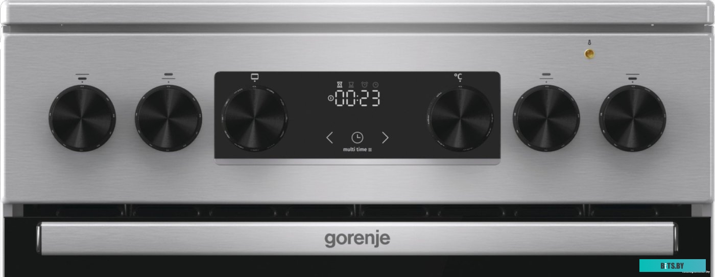 GECS5C70XA Электрическая плита Gorenje GECS5C70XA,  стеклокерамика,  без крышки,  нержавеющая сталь/черный