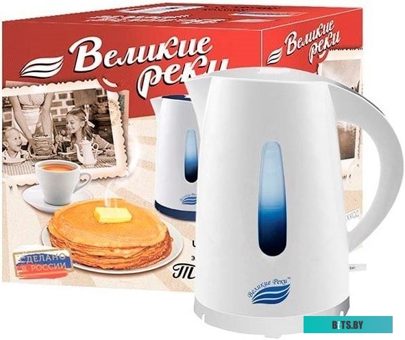 Электрочайник Великие Реки Томь-1 (белый/синий)
