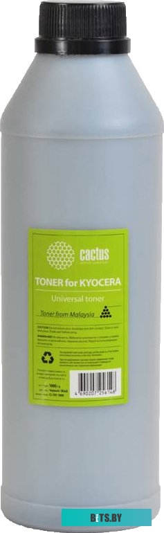 CS-TKY4-1000 Тонер Cactus CS-TKY4-1000,  для Kyocera TK-110/130/140/160/170/1110/1120/1130/1140/1150/1160/1170/1200,  черный, 1000грамм, флакон