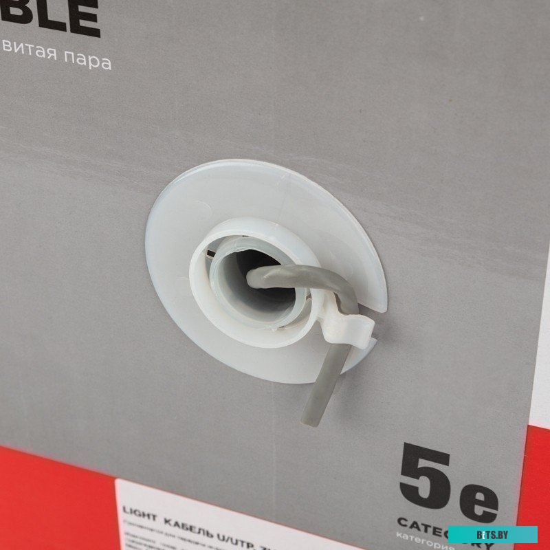 Кабель витая пара Rexant (01-0059) U/UTP, CAT 5e, ZH нг(А)-HF, 4PR, 24AWG, INDOOR, SOLID, серый, 305м LIGHT