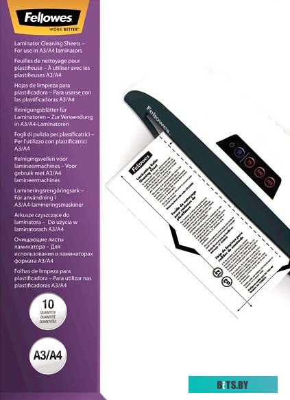 Чистящий лист для валов ламинатора Fellowes 10 л FS-53206