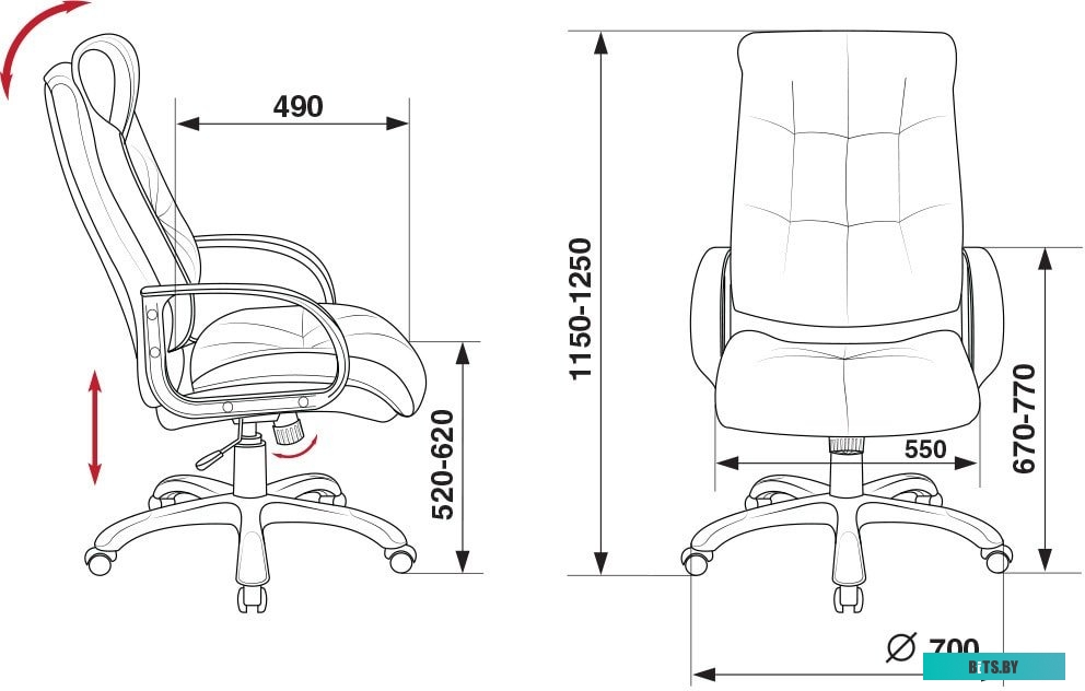 Офисное кресло (Стул) Бюрократ CH-824 (серый) <CH-824/LT-28>