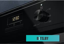 EOF3H50BK Встраиваемый духовой шкаф/ 60 см, 65 л, 8 режимов, 59.4x59.5x56.9 см, очистка паром,черный цвет,1-уровневые телескопические направляющие.