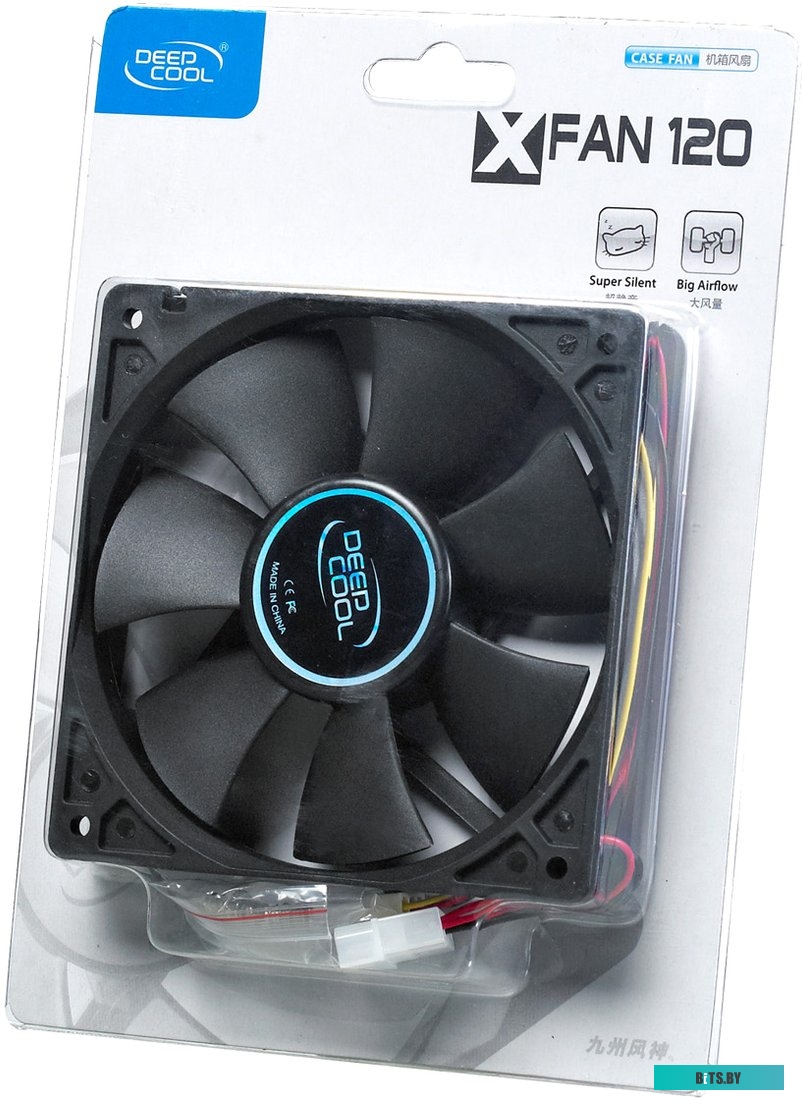 Вентилятор 120mm Deepcool XFAN 120 (DP-FDC-XF120) (3пин, 120x120x25mm, 23.7дБ, 1300об/мин)
