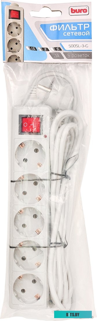 Сетевой фильтр (удлинитель) Buro 500SL-3-G