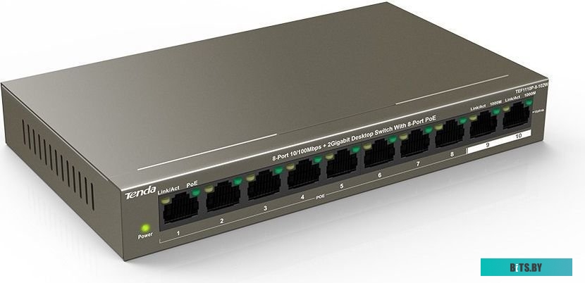 Неуправляемый коммутатор Tenda TEF1110P-8-102W