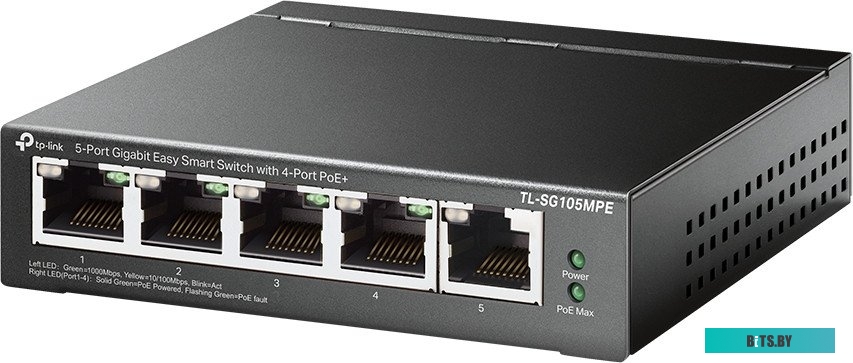 TL-SG105MPE Коммутатор/ 5-Port Gigabit Easy Smart Switch with 4-Port PoE+