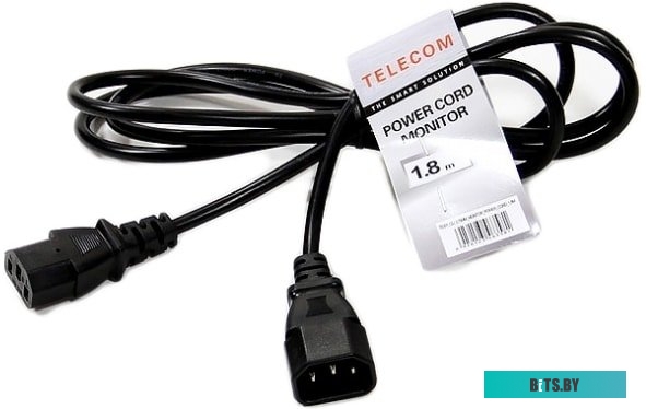 TE001-CU0.75-1.8M Кабель/ Кабель UPS - устройство 220V (IEC-320-C13/C14) <VDE>3G0,75mm2, 1,8m,медь,Telecom <TE001-CU0.75-1.8M>