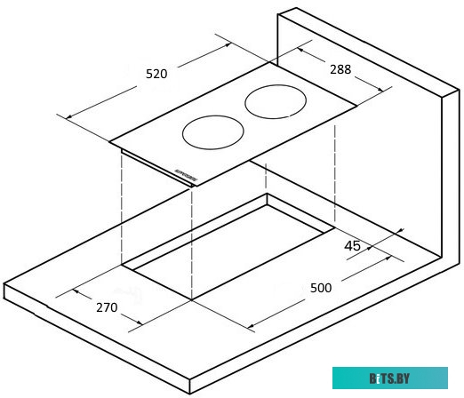 ICO 302 Индукционная домино Kuppersberg/ Индукционная независимая варочная поверхность стеклокерамическая, домино, ширина 30 см, 2 зоны индукционного 