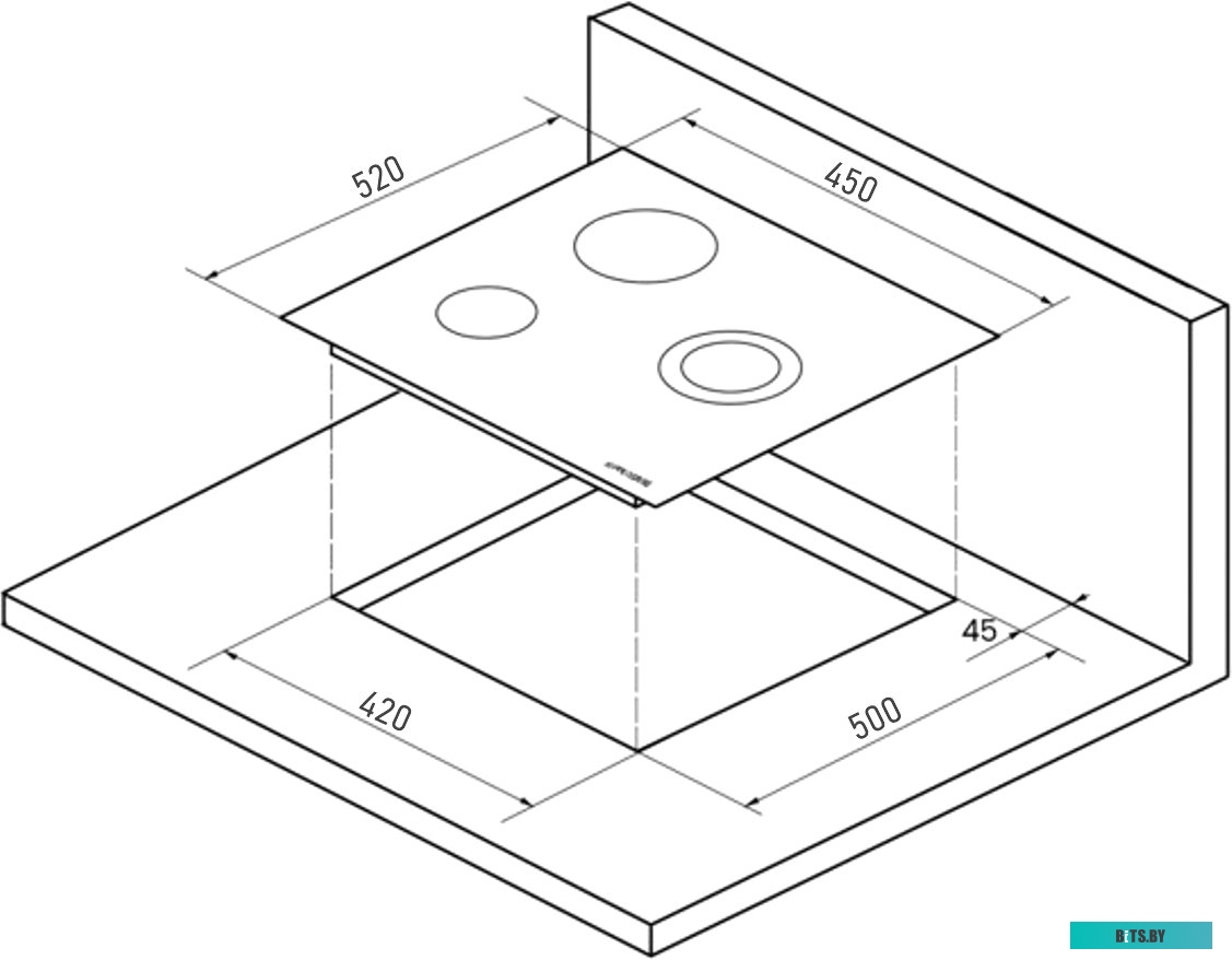 ECS 402 Встраиваемые электрические панели Kuppersberg/ Электрическая,  Электричекая независимая стеклокерамическая варочная поверхность, ширина 45 см,
