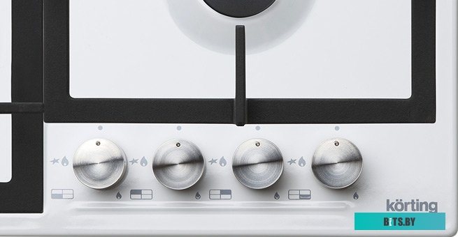 HG 665 CTW Встраиваемая варочная панель/ Газ,  Crystal, 60x51 см, газовая, независимая, электроподжиг, газ-контроль, чугунные решетки, в комплекте - п