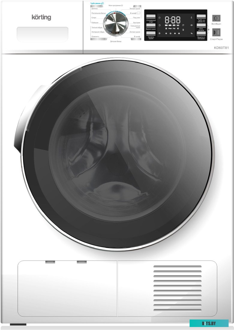 KD 60T81 Сушильная машина KORTING/ Сушильная машина KORTING, загрузка 8 кг, электронное управление, LED индикация настроек и доп функций, цифровой дис
