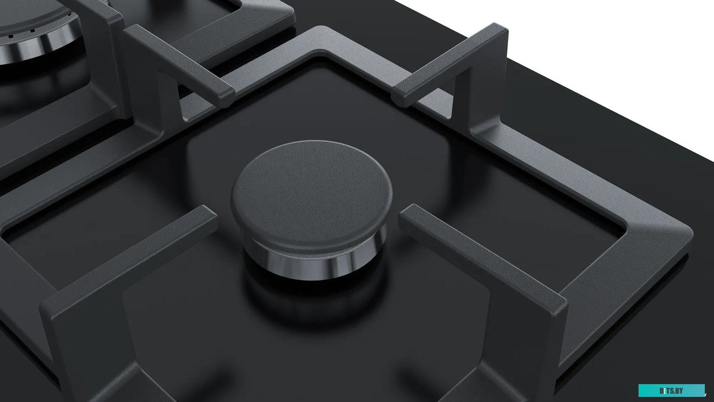 PPC6A6B20 Serie 6, газовая варочная панель, 60см,3 конфорки,закаленное стекло, черная,1 WOK-конфорка c 2 контурами пламени, FlameSelect,чугунные решет