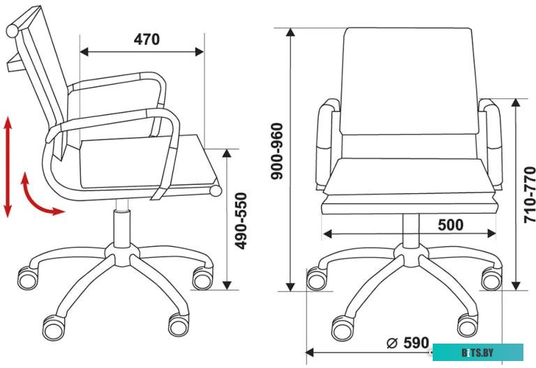 Офисное кресло (Стул) Бюрократ CH-993-Low/Black