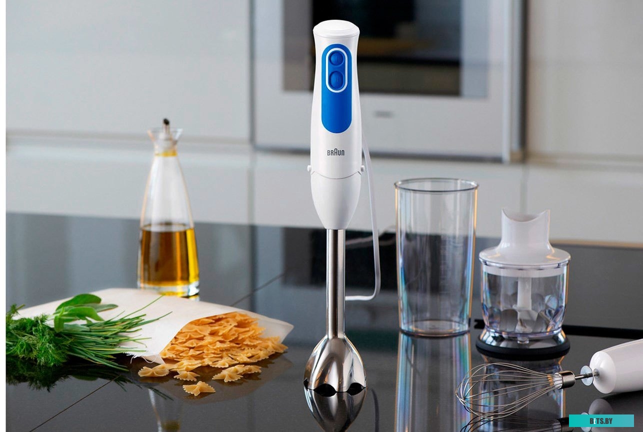 0X22111191 Блендер BRAUN MQ3045 APERITIVE,  погружной,  белый/синий