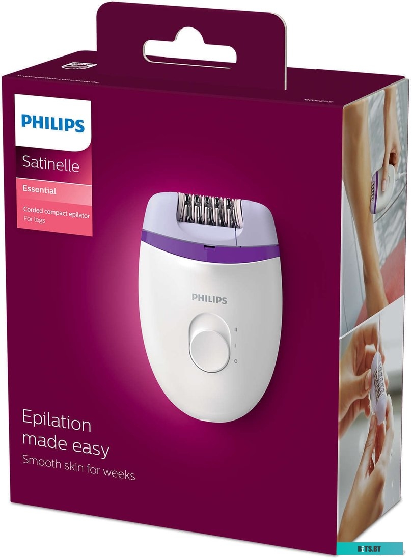 BRE225/00 Эпилятор Philips BRE225/00 скор.:2 от электр.сети белый/фиолетовый