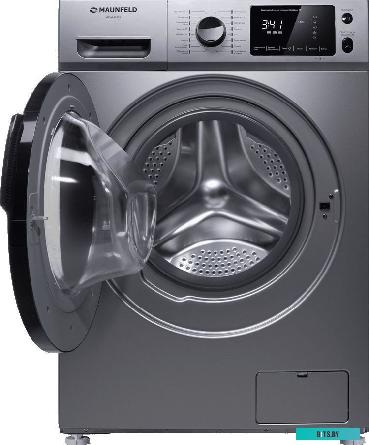 КА-00019002 Стиральная машина MAUNFELD MFWM149S, с фронтальной загрузкой, с паром, 9кг, 1400об/мин, инверторная