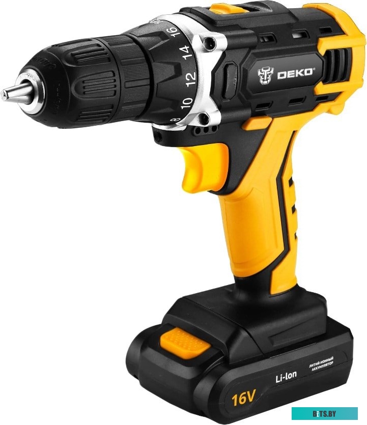 Дрель-шуруповерт Deko DKCD16FU-Li 063-4099 (с 2-мя АКБ, кейс, набор оснастки)