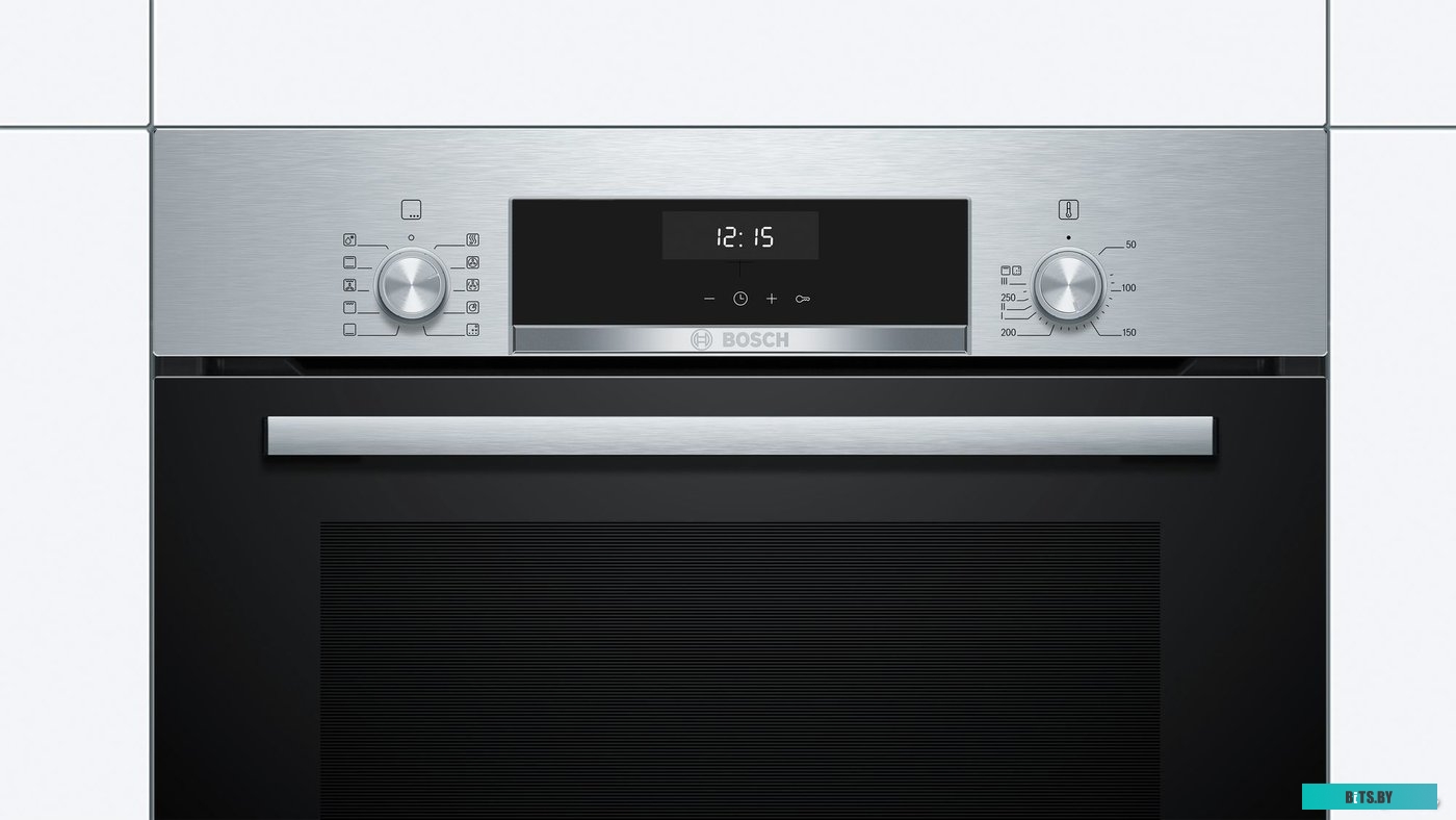 HBJ558YS0Q Serie 6, духовой шкаф электрический, 60 см, 66 л, нержавеющая сталь, класс энергоэффективности А, 8 режимов, LCD-дисплей, галогенное освеще