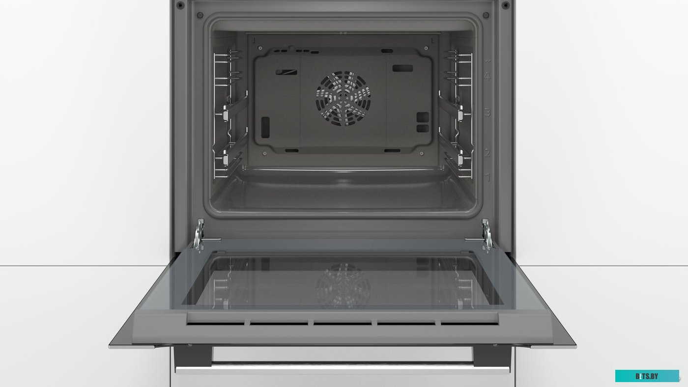 HBJ558YS0Q Serie 6, духовой шкаф электрический, 60 см, 66 л, нержавеющая сталь, класс энергоэффективности А, 8 режимов, LCD-дисплей, галогенное освеще